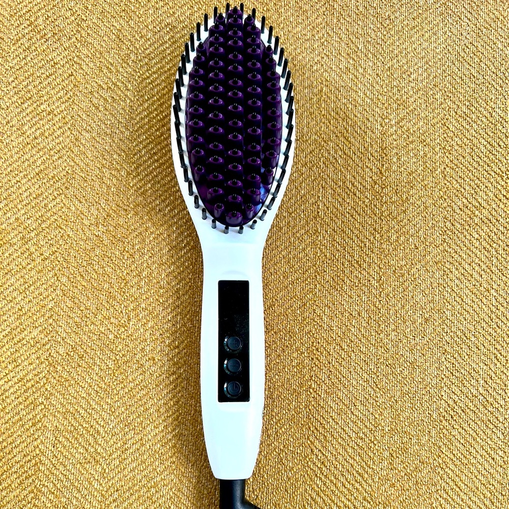 InStyler Straight Up Ceramic Straightening Brush- Powerful Ceramic Heated Plates